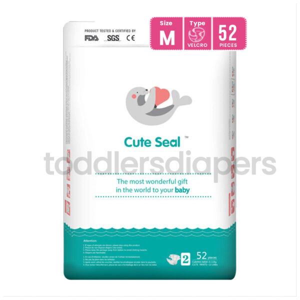 Cute Seal Velcro / Tape Type ( Medium ) - 52 pcs (6 to 11 Kgs)