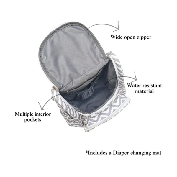 Silver Zig Diaper Backpack - Image 5