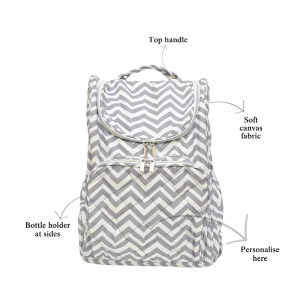 Silver Zig Diaper Backpack - Image 2