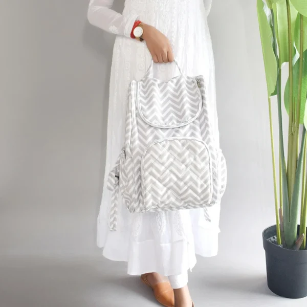 Silver Zig Diaper Backpack - Image 8
