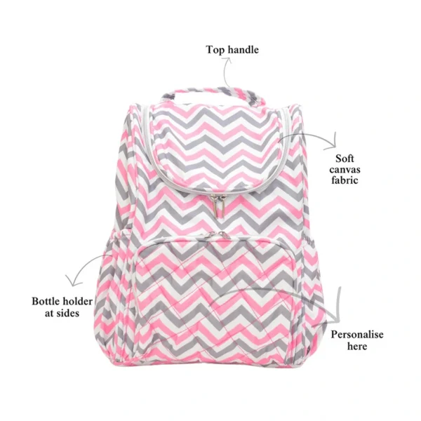 Pink Zig Diaper Backpack - Image 2