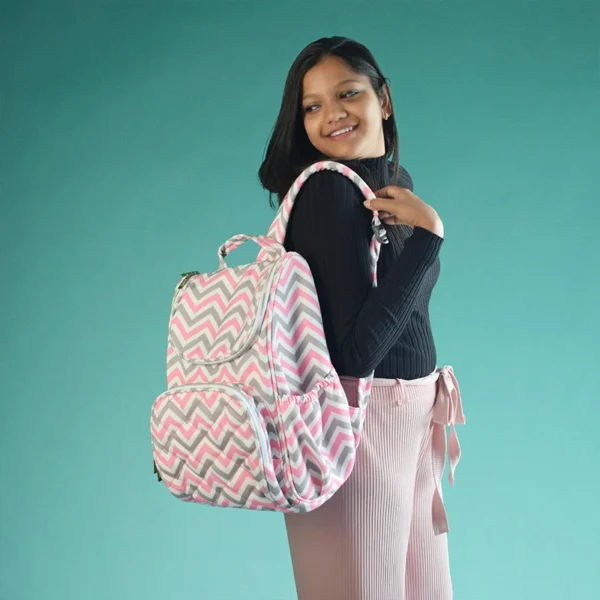 Pink Zig Diaper Backpack - Image 9