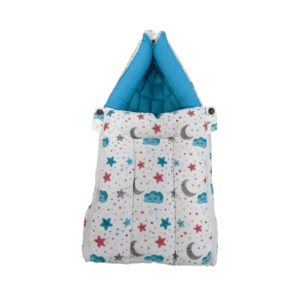 Softnest baby nest cum bed with Muslin fabric and kapok (Ilavampanju) silk filling (Blue Star)