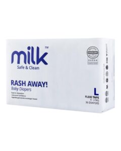Milk Baby Diaper Flexi Tape ( L ) – 36 Pcs ( 9 to 17 Kg )