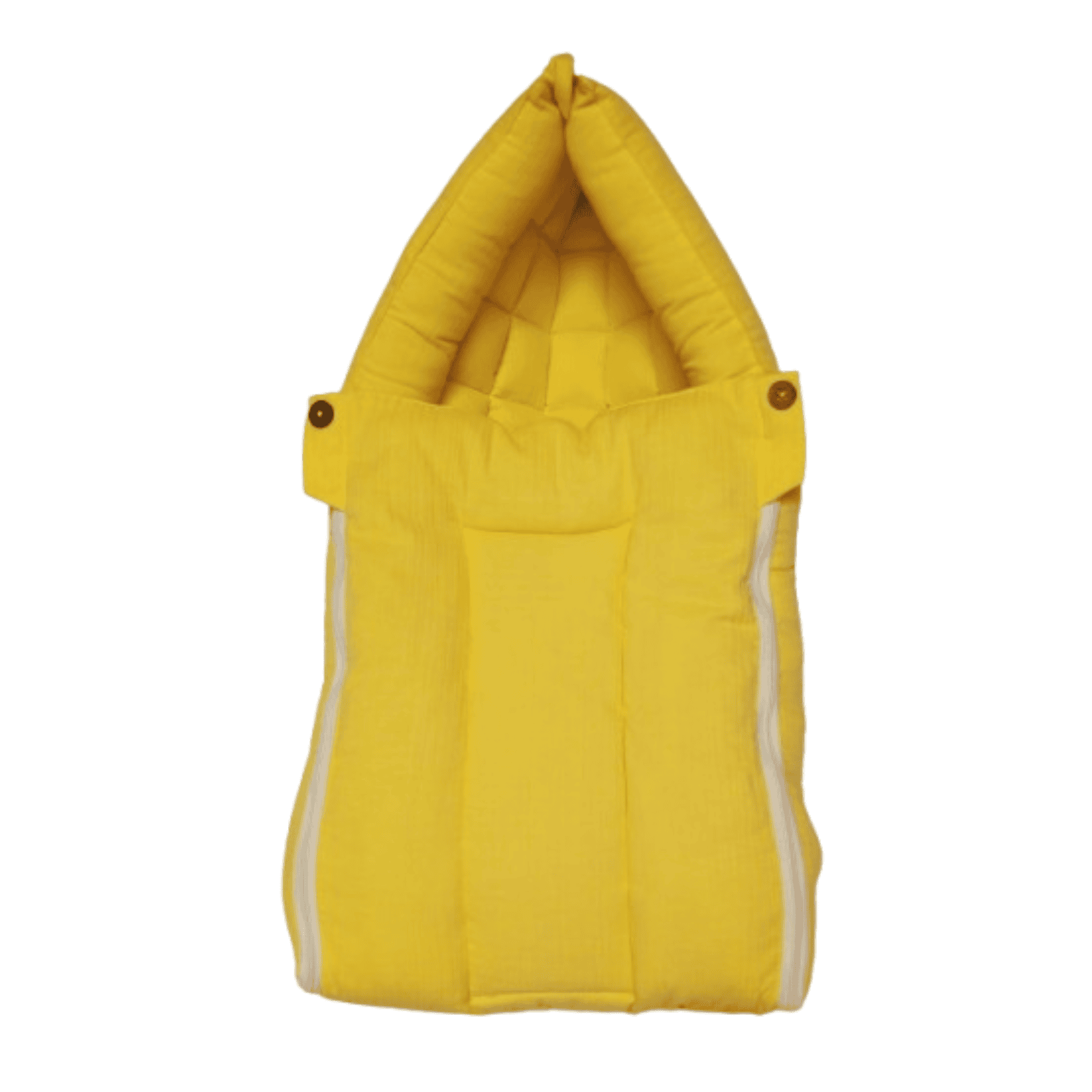Softnest baby nest cum bed with Muslin fabric and kapok (Ilavampanju) silk filling ( Yellow )