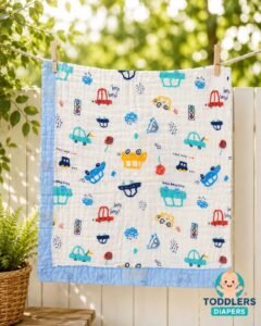 6 Layer Muslin Baby Blankets (Cars)