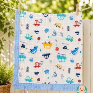 6 Layer Muslin Baby Blankets (Cars)
