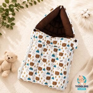 Softnest baby nest cum bed with Muslin fabric and kapok silk (Ilavampanju)  filling ( Brown )