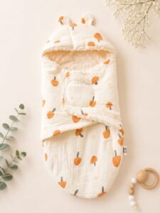 Muslin Baby Carry Bed ( Mushroom Orange )
