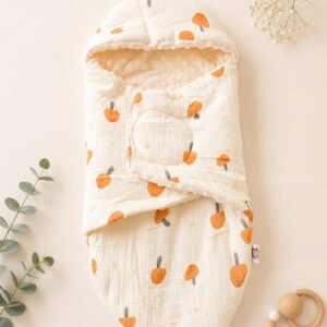 Muslin Baby Carry Bed ( Mushroom Orange )