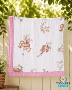 6 Layer Muslin Baby Blankets ( Rabit & Mushroom )