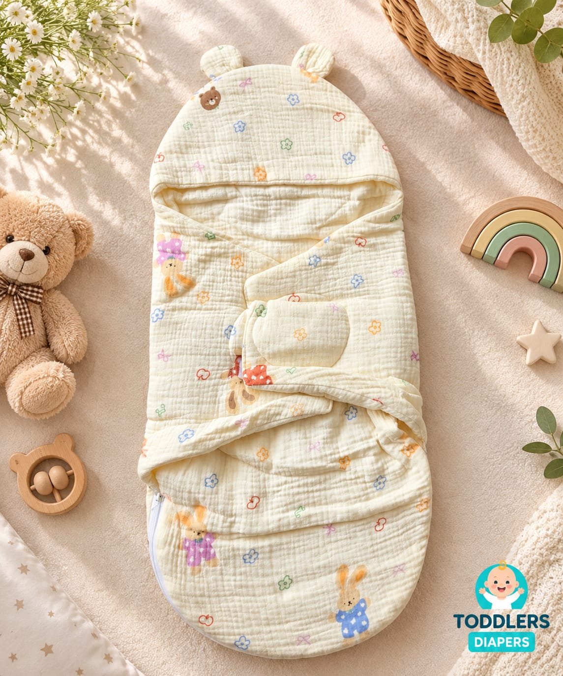 Muslin Sleeping Bag ( Rabbit & Bear )