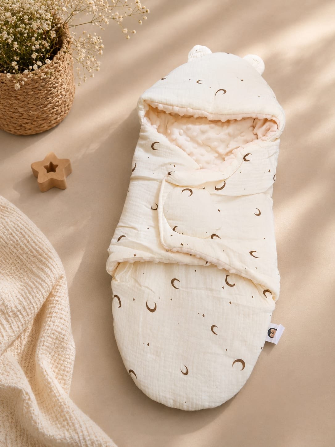 Muslin Baby Carry Bed ( Moon )