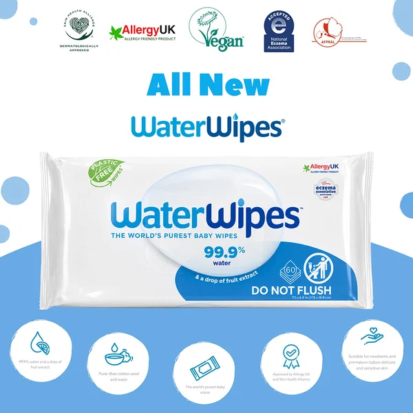WaterWipes Original Baby Wipes – Pack of 1 (60 Wipes) - Image 4