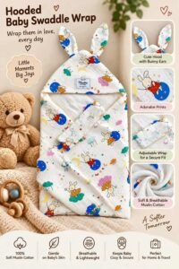 Hooded Swaddle | Baby Wrapper (Sweet)