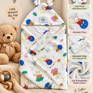 Hooded Swaddle | Baby Wrapper (Sweet)