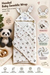 Hooded Swaddle | Baby Wrapper (Panda)