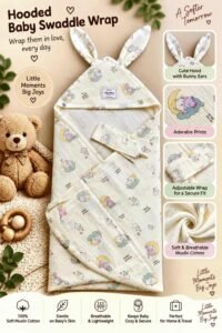 Hooded Swaddle | Baby Wrapper (Sweet Dreams)
