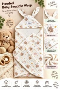 Hooded Swaddle | Baby Wrapper (Pussy)