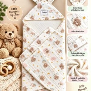 Hooded Swaddle | Baby Wrapper (Pussy)