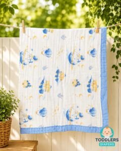 6 Layer Muslin Baby Blankets (Blue Ship)