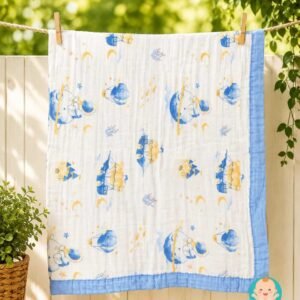 6 Layer Muslin Baby Blankets (Blue Ship)