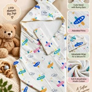 Hooded Swaddle | Baby Wrapper (Plane)