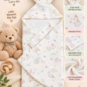 Hooded Swaddle | Baby Wrapper (Happy)