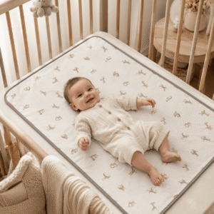 Soft Cotton Reusable Baby Bed Protector (Giraffe Print)