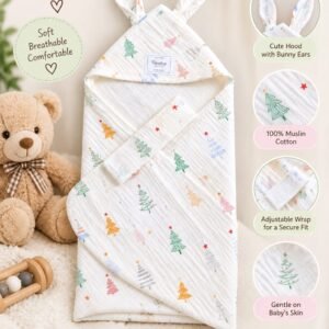 Hooded Swaddle | Baby Wrapper (Tree)