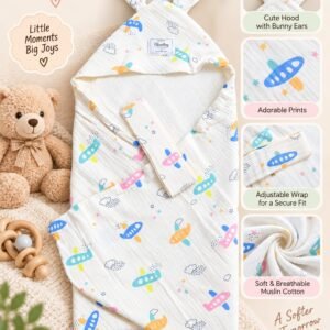 Hooded Swaddle | Baby Wrapper (Plane)